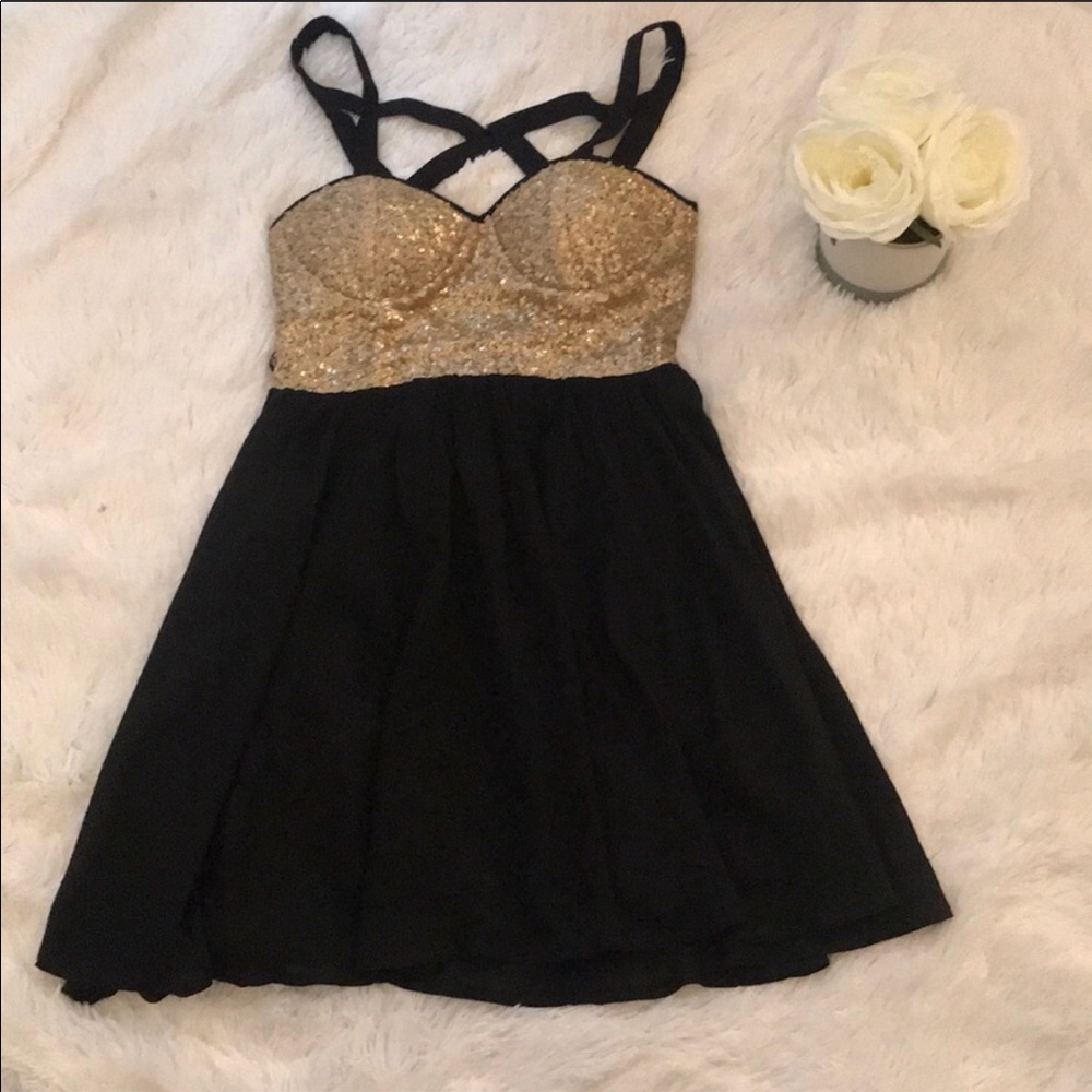 NWT Angel Biba black mini dress.